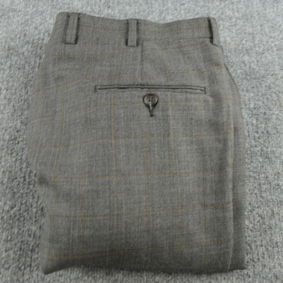 Hart Schaffner Marx Other - Hart Schaffner Marx Dress Pants Mens 40x32 Pleated Cuffed Grey Windowpane‎ Check